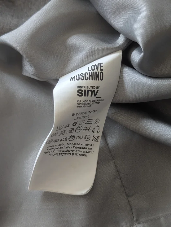 Love Moschino Gray Shirt Dress Made in Italy IT44 - Picture 5 of 7